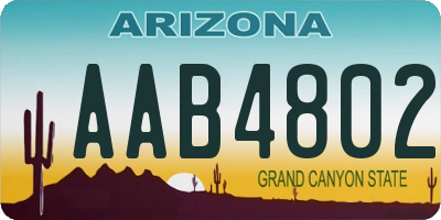 AZ license plate AAB4802