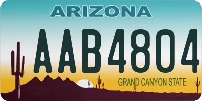 AZ license plate AAB4804