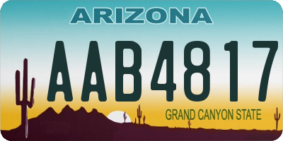 AZ license plate AAB4817