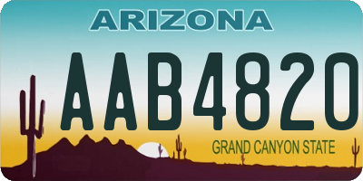 AZ license plate AAB4820