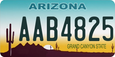 AZ license plate AAB4825