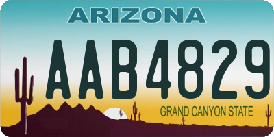 AZ license plate AAB4829