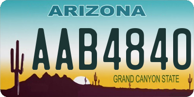 AZ license plate AAB4840