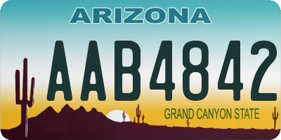 AZ license plate AAB4842
