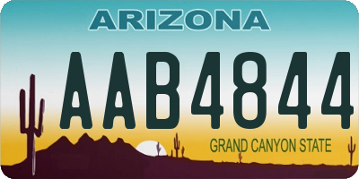 AZ license plate AAB4844