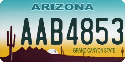AZ license plate AAB4853