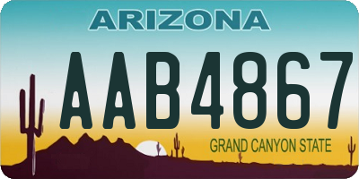 AZ license plate AAB4867