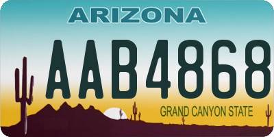 AZ license plate AAB4868