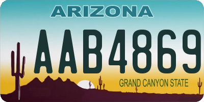 AZ license plate AAB4869