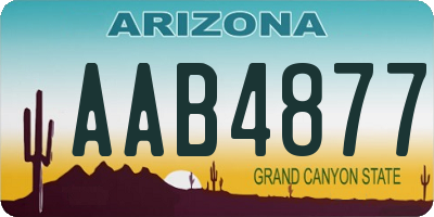 AZ license plate AAB4877
