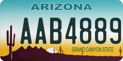 AZ license plate AAB4889