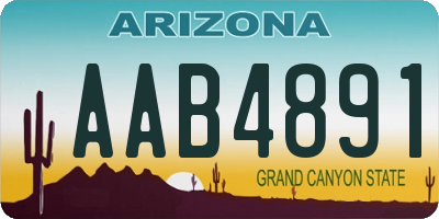 AZ license plate AAB4891