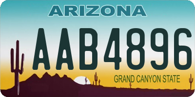 AZ license plate AAB4896