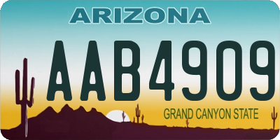 AZ license plate AAB4909