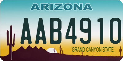 AZ license plate AAB4910