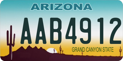 AZ license plate AAB4912