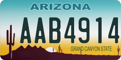 AZ license plate AAB4914