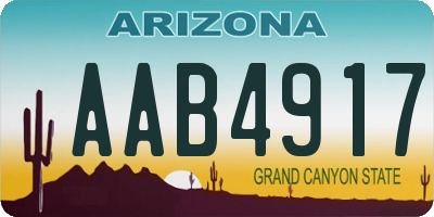 AZ license plate AAB4917