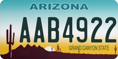 AZ license plate AAB4922