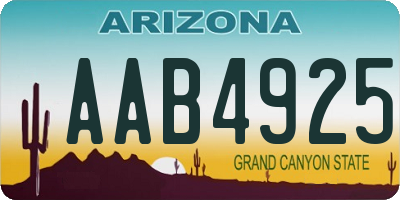 AZ license plate AAB4925
