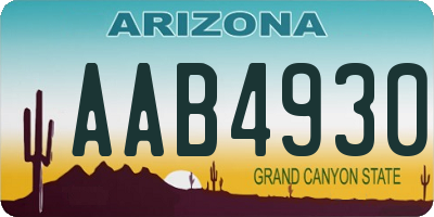 AZ license plate AAB4930