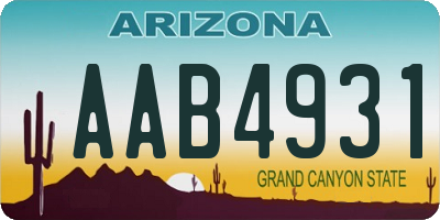 AZ license plate AAB4931