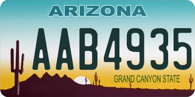 AZ license plate AAB4935