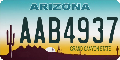 AZ license plate AAB4937