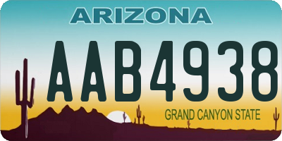 AZ license plate AAB4938