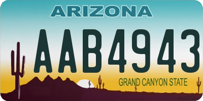 AZ license plate AAB4943