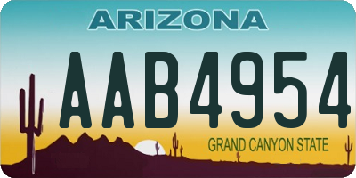 AZ license plate AAB4954