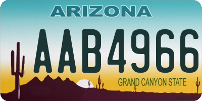 AZ license plate AAB4966