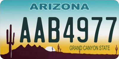AZ license plate AAB4977