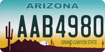 AZ license plate AAB4980