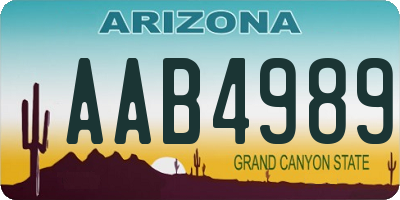 AZ license plate AAB4989