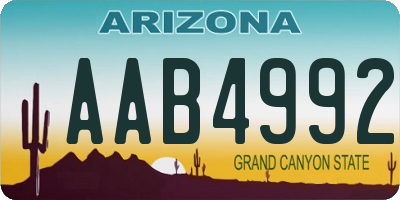 AZ license plate AAB4992