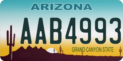AZ license plate AAB4993