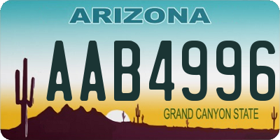 AZ license plate AAB4996