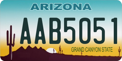 AZ license plate AAB5051