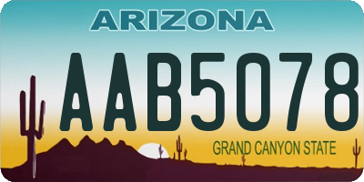 AZ license plate AAB5078