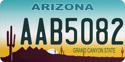 AZ license plate AAB5082