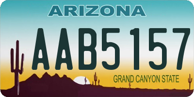 AZ license plate AAB5157