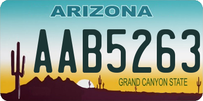 AZ license plate AAB5263