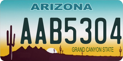 AZ license plate AAB5304