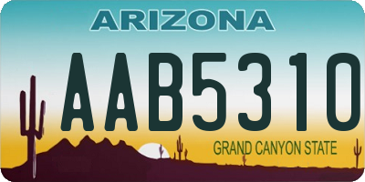 AZ license plate AAB5310