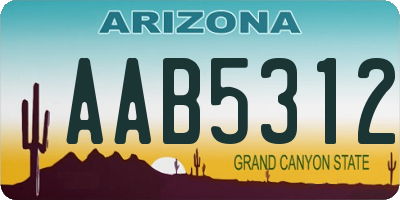 AZ license plate AAB5312