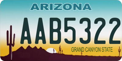 AZ license plate AAB5322