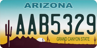 AZ license plate AAB5329