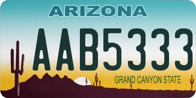 AZ license plate AAB5333