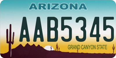 AZ license plate AAB5345